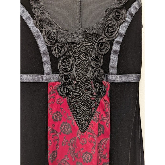 Cykxtees Steampunk Renaissance Goth Velvet Cosplay Dress size Small - Picture 2 of 5
